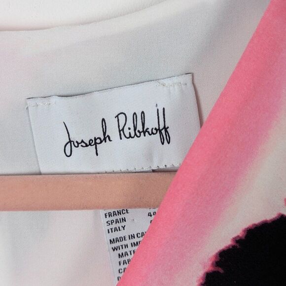 Joseph Ribkoff | Pink Black Tie Dye Summer Dress Size US12 - Picture 8 of 11